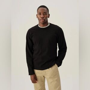 buck mason long sleeve Pocket Tee • Made in USA - black 100% Cotton XL euc